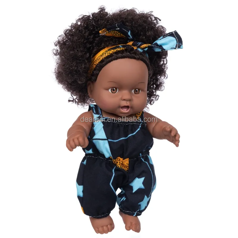 Черная кукла для новорожденных, 20 см, Игрушки для маленьких девочек, африканская кукла со свитером, одеждой, кукла-Реборн, успокаивающие игрушки для детей