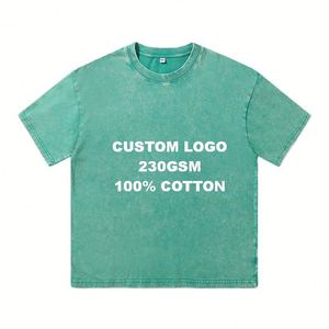 เสื้อยืดโอเวอร์ไซส์ผ้าฝ้าย 100% น้ำหนัก 230GSM สไตล์วินเทจ ล้างสีแบบเรโทร พิมพ์โลโก้ตามสั่ง สีเอิร์ธโทน สตรีทแวร์ ยูนิเซ็กส์ - Product Image 1