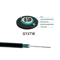 OWIRE GYXTW kabel optik 2-24C, tabung longgar pusat dengan selubung PE penggunaan luar ruangan untuk penggunaan udara pendukung mandiri