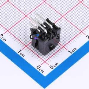 A300E1W2-2B4P12 Wire-to-Board Pin Header Bent Lead Through Hole,P=3mm Connector 2x2P 3mm Right Angle Insert Micro-Fit (MX 3.0) - Product Image 2