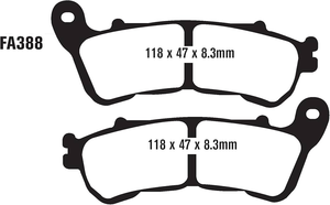 Pastiglie Freno a Disco Semi-Metalliche FA388 per Suzuki VLR1800 Honda FES125 CBR250 CBR600 FJS400 <span class=keywords><strong>NC700</strong></span> - Product Image 6