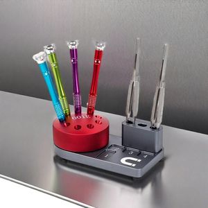 Uyue Hợp kim nhôm 360 công cụ quay hộp lưu trữ nhíp/tua vít/dao lưu trữ giá + từ hóa khu vực - Product Image 6