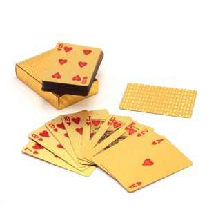 Suministro directo de fábrica Cubiertas de póquer duraderas chapadas en oro personalizadas de alta calidad <span class=keywords><strong>Póker</strong></span> de plástico - Product Image 3
