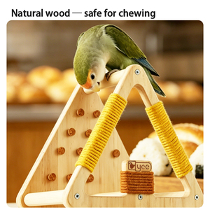Yee Parrot Stand Perch Juguete de Madera <span class=keywords><strong>para</strong></span> Masticar y Afilar Garras y Picos <span class=keywords><strong>para</strong></span> Cacatúas, Agapornis, Periquitos, Conures y Suministros <span class=keywords><strong>para</strong></span> Jaulas de Aves - Product Image 5