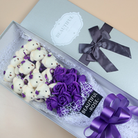 Mini Bouquet d'Ours en Peluche Rose Doux en Coton Rembourrage PP Logo Brodé Vente en Gros Cadeau de la Saint-Valentin 5cm