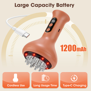 Brosse de massage chauffante électrique à micro-courant <span class=keywords><strong>anti</strong></span>-<span class=keywords><strong>cellulite</strong></span>, outils de minceur corporelle, raclage Gua Sha, appareil de massage par ventouses - Product Image 5