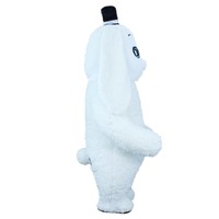 Mascotte gonflable de costume portable en peluche de vêtements de lapin bleu à longues oreilles pour adulte
