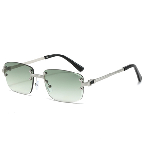 Lma 40038 2024 Lunettes de soleil de luxe carrées personnalisées avec logo, lunettes de soleil sans monture tendance pour hommes, lunettes de soleil rectangulaires sans monture pour femmes - Product Image 5