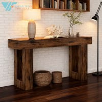Muebles de escritorio de ordenador directamente duraderos, muebles de oficina modernos de Color de madera maciza con Panel de almacenamiento para sala de estar