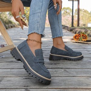 รองเท้าโลฟเฟอร์กันน้ำที่เป็นมิตรกับสิ่งแวดล้อมของผู้หญิงพร้อมพื้นรองเท้ายาง-ทุกฤดูกาล - Product Image 4