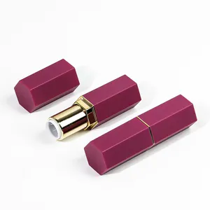 Wholesale Portable Hexagon Shape Unique Chapstick Lip Balm Stick Containers Luxury Cosmetics Container Lipstick Tubes