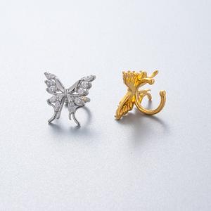 Boucles d'oreilles papillon 316L en acier inoxydable, clips d'oreille non-percés, bijoux de <span class=keywords><strong>piercing</strong></span>, vente chaude - Product Image 4