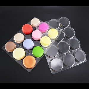Tùy chỉnh 4 6 12 20 30 36 48pcs chèn vỏ sò Macaron vỉ khay bao bì nhựa <span class=keywords><strong>container</strong></span> Macaron khay - Product Image 4