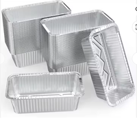 Boîte à lunch jetable en aluminium alimentaire, contenants dorés et argentés avec couvercle micro-ondable pour aliments chauds et plats à cuire