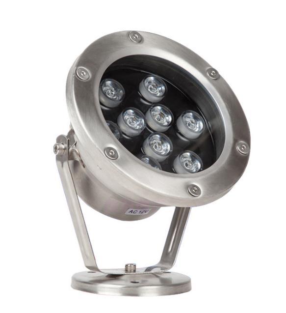 9W Stainless Steel Underwater LED Light RGB 12V 24V Underwater Fountain Lamp IP68 Water Fountain Light