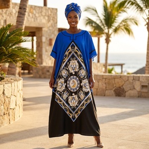 Robe longue Kaftan <span class=keywords><strong>Boubou</strong></span> en Chiffon <span class=keywords><strong>Bazin</strong></span> pour <span class=keywords><strong>femme</strong></span>, grande taille, confortable, style ethnique africain, mode estivale, streetwear et plage - Product Image 1
