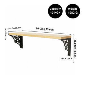 Étagère murale en bois noire à trois niveaux, élégante et décorative, pour le rangement dans le salon, la chambre et le bureau - Product Image 5