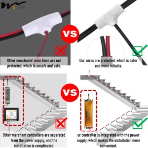 Thông minh chuyển động-kích hoạt <span class=keywords><strong>Led</strong></span> cầu thang chiếu sáng Kit cuttable linh hoạt thông minh PLC dải đèn cảm biến chuyển động tăng cường nhà thông minh - Product Image 5