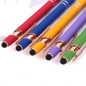 Best Sell Ball Stylus Tip Soft Rubber Plastic Touch Screen Pen 2 in 1 Custom Logo Luxury Office Metal Ballpoint Pens - Product Image 5