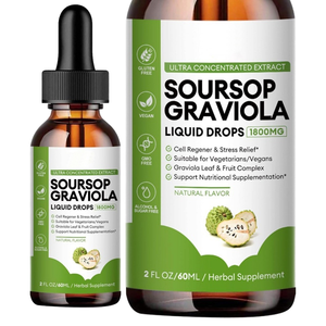 Gouttes buvables de Graviola (Corossol) avec multivitamines, extrait d'huile de graines de Graviola, boisson à base d'algues marines, supplément immunitaire, surgelé - Product Image 1