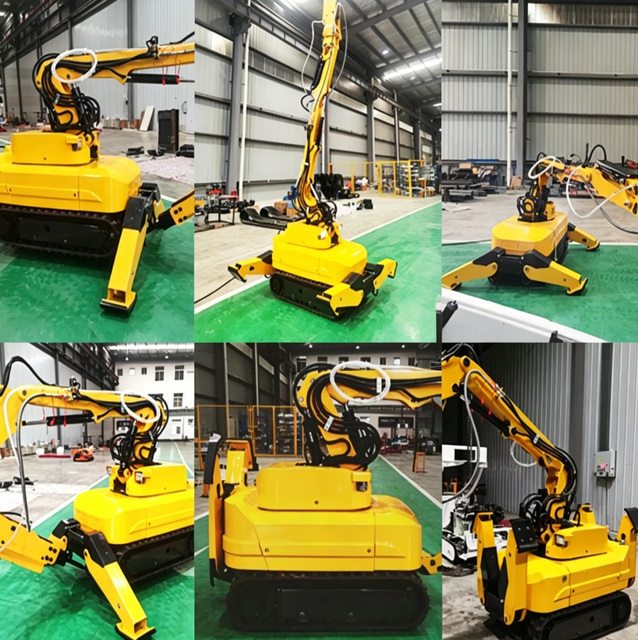 Wireless Remote Control Crawler Demolition Robot with Hydraulic Breaker for Fire Rescue, Tunnel, and Coal Mine Demolition
