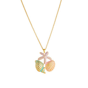 Summer Hawaiian Trendy Pendant Necklaces 316L Stainless Steel Jewelry 14k 18k Pvd Gold Plated Sea Seashell Necklace for Women - Product Image 5