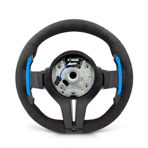 Volant en Alcantara avec garniture en carbone sec et éclairage LED pour <span class=keywords><strong>BMW</strong></span> F10 F11 F07 F20 F22 F30 F36 X5 F15 X6 F16 X3 F25 X4 F26 M3 F80 - Product Image 2