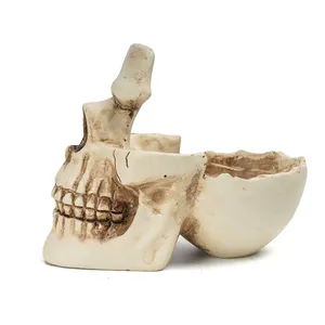 Regalo Personalizado de Halloween, Estatua de <span class=keywords><strong>Calavera</strong></span> de Resina, Adorno Artesanal, Decoración de Jardín, <span class=keywords><strong>Maceta</strong></span> para Plantas Suculentas - Product Image 5