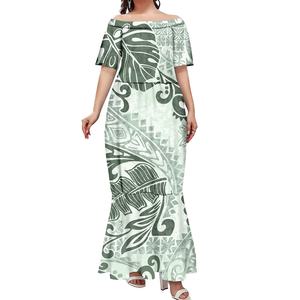 Low Piece individuelles Logo/Muster/Bild hawaiianische elegante Sommer-Damenbekleidung polynesische Samoa Puletasi Ballseejagdkleider - Product Image 1