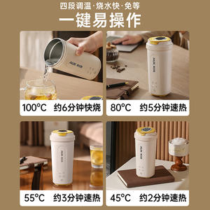 Hervidor de agua eléctrico portátil AUX de 1000 ml, mini hervidor inteligente de viaje para uso en el hogar, la oficina y viajes. - Product Image 4