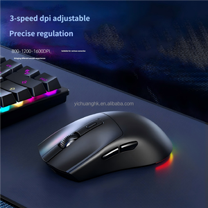 Ratón Óptico Inalámbrico con Base Retroiluminada RGB, Doble Modo 2.4G, Alimentado por Batería, Diseño Ergonómico para Escritorio - Product Image 4