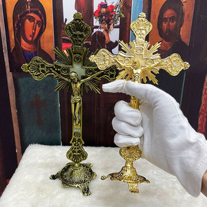 Nuevas artesanías religiosas <span class=keywords><strong>de</strong></span> Metal, <span class=keywords><strong>Jesús</strong></span> católico para templos, <span class=keywords><strong>apóstoles</strong></span>, crucifijo, decoración del hogar, Cruz <span class=keywords><strong>de</strong></span> pie - Product Image 4
