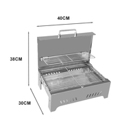Table de camping pliable en acier inoxydable pour pique-nique, barbecue, cuisinière extérieure avec sac de transport