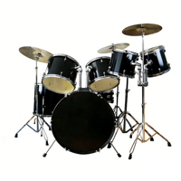 Kit de batterie pour débutants : grosse caisse, caisse, tom, 7 fûts, 4 cymbales