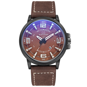 Montre de sport robuste pour hommes, chiffres lumineux, fenêtre de date, bracelet en cuir suédé - Product Image 2