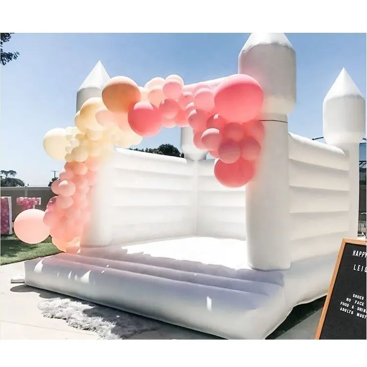 High Quality 4*4m White Jumpers Bounce Castle Kids Inflatable Party Bounce House