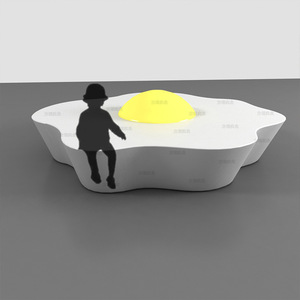 Children's Chair Oval Plastic <b>Foam</b> Filled Durable Mall Use Contemporary Design Kids <b>Seating</b> - Product Image 2