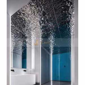 LL259 Modern 304 PVD Color Black <b>Mirror</b> Water Ripple Decorative Stainless Steel Metal Ceiling Decoration <b>Sheet</b> Cladding Panels - Product Image 2
