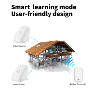 SIXWGH <span class=keywords><strong>campanello</strong></span> senza fili auto-alimentato impermeabile esterno 150M gamma dispositivo per la casa intelligente per la casa dell'hotel di benvenuto carillon in plastica - Product Image 6