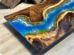 Para Conceptos de Interiores Escandinavos y Japoneses, Mesa Contemporánea de Madera con Resina Epoxi, Estética Minimalista - Product Image 4