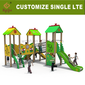 Équipement de terrain de jeu extérieur de série de tube rond de BAIHE pour des <span class=keywords><strong>jeux</strong></span> de jardin d'enfants faits de <span class=keywords><strong>bois</strong></span> et de plastique - Product Image 2
