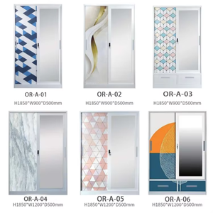 خزانة ملابس بطباعة 3 أبواب من الفولاذ لغرف النوم ببيت الميرا خزانة طباعة معدنية - Product Image 6