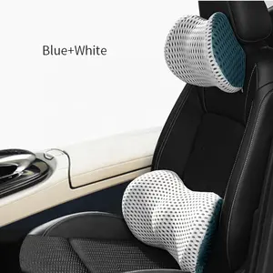 Car Cushion Pillow Wholesale Customized Car 4D Mesh Breathable Memory Foam Back Support Lumber Cushion Pillow Set