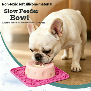 Bol à lécher anti-déversement en silicone pour chien avec ventouse, plateau détachable, tapis à lécher combiné, mangeoire lente et jouet d'enrichissement - Product Image 2
