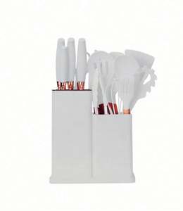 Ustensiles de cuisine en silicone, ensemble de 19 pièces, simplicité moderne, manches en bois, résistant aux hautes températures, écologique - Product Image 4