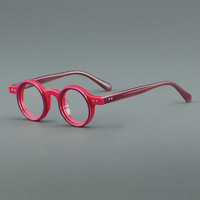Lunettes de lecture unisexes tendance vintage en acétate à monture intégrale, style japonais rétro, rivets, diamant solide, anti-lumière bleue
