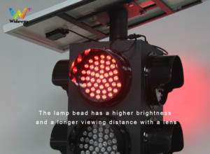 200mm4サイドロードインテリジェントレッドグリーン信号機LEDソーラーポータブル信号機トレーラー付き - Product Image 3