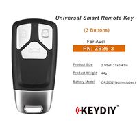 KEYDIY KD ZB26-3 Llave Inteligente Universal de 3 Botones para Audi A4L/Q5/Q7/A6L/A8L, Sin Llave, 5 Piezas/Lote