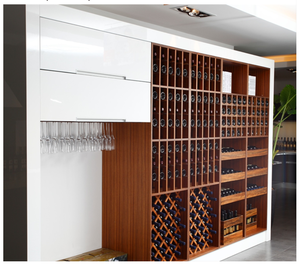 Estantes de almacenamiento de vino personalizados de fábrica, diseño interior, armario de madera, quiosco, para tienda de vino - Product Image 5