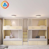 Lits de dortoir modernes en métal avec tiroirs, mobilier commercial pour dortoirs, idéal pour les chambres d'adolescents et les appartements